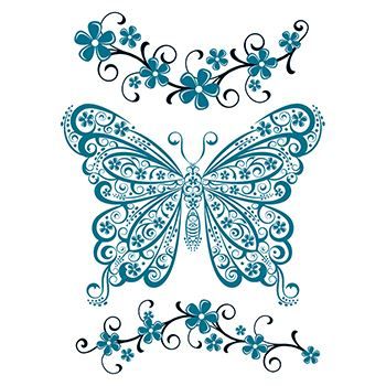 Detailed Butterfly Design Water Transfer Temporary Tattoo(fake Tattoo) Stickers NO.12481